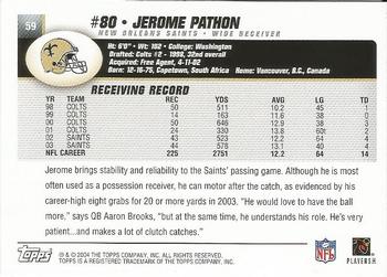 2004 Topps - Topps Collection #59 Jerome Pathon Back