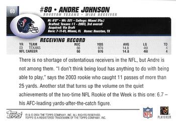 2004 Topps - Topps Collection #60 Andre Johnson Back