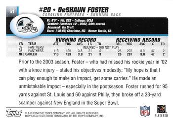 2004 Topps - Topps Collection #61 DeShaun Foster Back