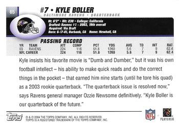 2004 Topps - Topps Collection #65 Kyle Boller Back