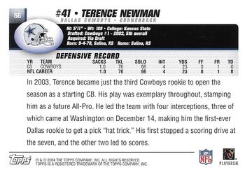 2004 Topps - Topps Collection #66 Terence Newman Back