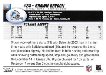 2004 Topps - Topps Collection #68 Shawn Bryson Back