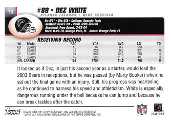 2004 Topps - Topps Collection #78 Dez White Back