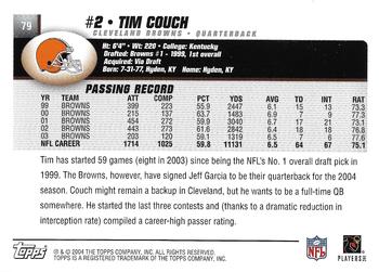 2004 Topps - Topps Collection #79 Tim Couch Back