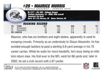 2004 Topps - Topps Collection #86 Maurice Morris Back
