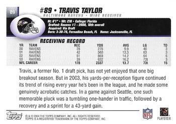2004 Topps - Topps Collection #89 Travis Taylor Back