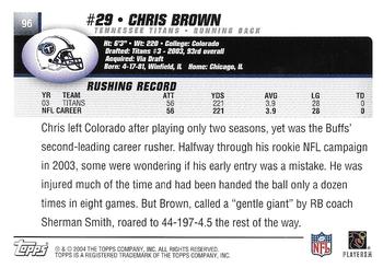 2004 Topps - Topps Collection #96 Chris Brown Back