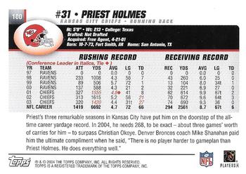 2004 Topps - Topps Collection #100 Priest Holmes Back