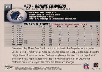2004 Topps - Topps Collection #111 Donnie Edwards Back
