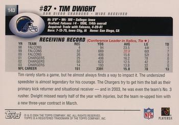 2004 Topps - Topps Collection #143 Tim Dwight Back