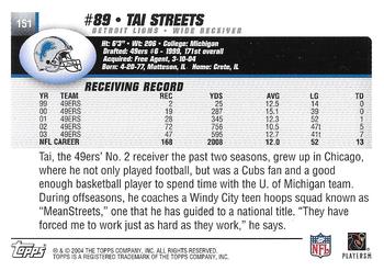 2004 Topps - Topps Collection #151 Tai Streets Back
