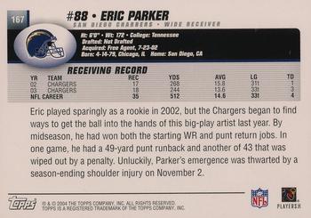 2004 Topps - Topps Collection #167 Eric Parker Back