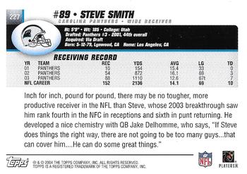 2004 Topps - Topps Collection #227 Steve Smith Back