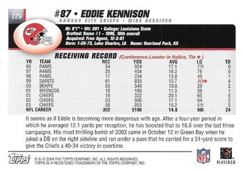 2004 Topps - Topps Collection #229 Eddie Kennison Back