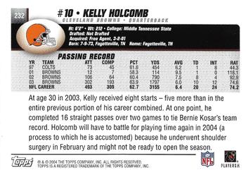 2004 Topps - Topps Collection #232 Kelly Holcomb Back
