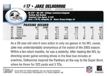 2004 Topps - Topps Collection #280 Jake Delhomme Back