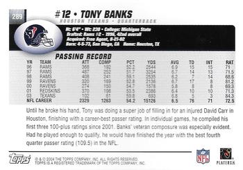 2004 Topps - Topps Collection #289 Tony Banks Back
