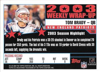 2004 Topps - Topps Collection #299 Tom Brady Back