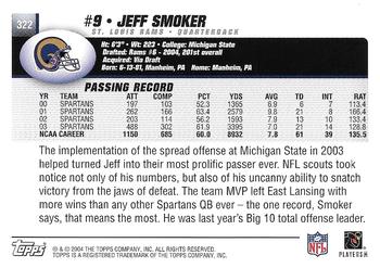 2004 Topps - Topps Collection #322 Jeff Smoker Back