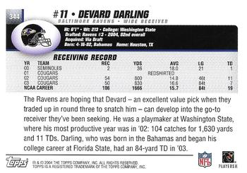2004 Topps - Topps Collection #344 Devard Darling Back