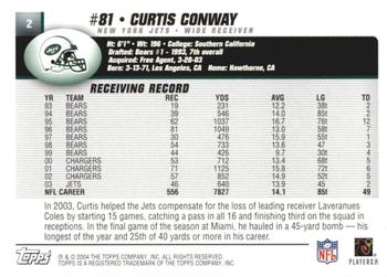 2004 Topps 1st Edition #2 Curtis Conway Back