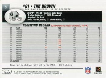 2004 Topps 1st Edition #3 Tim Brown Back