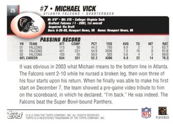 2004 Topps 1st Edition #25 Michael Vick Back