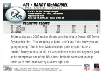 2004 Topps 1st Edition #83 Randy McMichael Back
