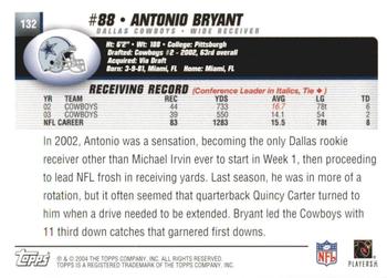 2004 Topps 1st Edition #132 Antonio Bryant Back