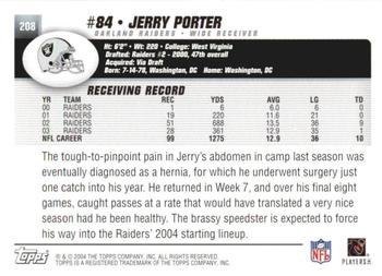 2004 Topps 1st Edition #208 Jerry Porter Back