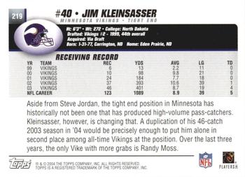 2004 Topps 1st Edition #219 Jim Kleinsasser Back