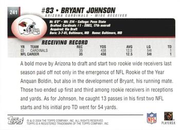 2004 Topps 1st Edition #241 Bryant Johnson Back