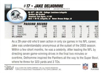 2004 Topps 1st Edition #280 Jake Delhomme Back
