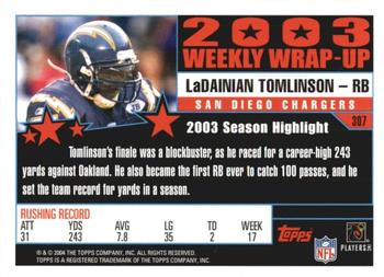 2004 Topps 1st Edition #307 LaDainian Tomlinson Back