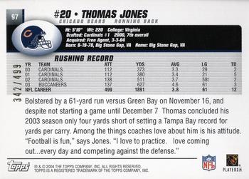2004 Topps - Gold #97 Thomas Jones Back