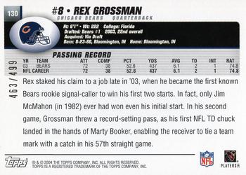 2004 Topps - Gold #130 Rex Grossman Back