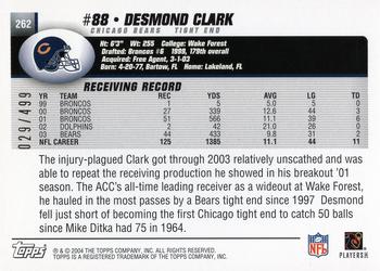 2004 Topps - Gold #262 Desmond Clark Back