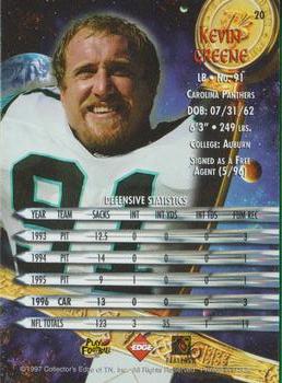 1997 Collector's Edge Excalibur #20 Kevin Greene Back