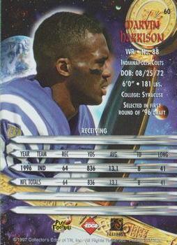 1997 Collector's Edge Excalibur #60 Marvin Harrison Back