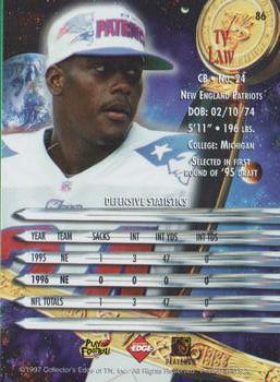 1997 Collector's Edge Excalibur #86 Ty Law Back