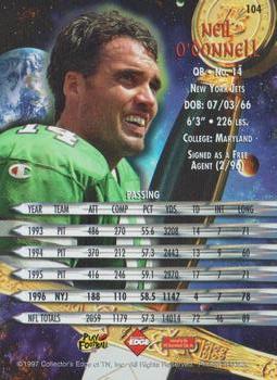 1997 Collector's Edge Excalibur #104 Neil O'Donnell Back