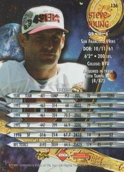 1997 Collector's Edge Excalibur #136 Steve Young Back