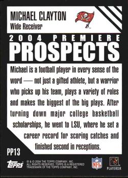 2004 Topps - Premiere Prospects #PP13 Michael Clayton Back