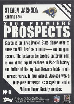 2004 Topps - Premiere Prospects #PP19 Steven Jackson Back