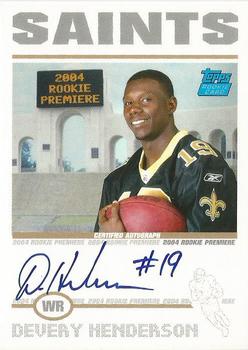 2004 Topps - Rookie Premiere Autographs #RP-DHE Devery Henderson Front