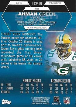 2004 Topps Super Bowl XXXVIII Card Show - Gold #6 Ahman Green Back
