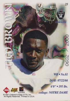 1997 Collector's Edge Excalibur - 22K Knights #25 Tim Brown Back