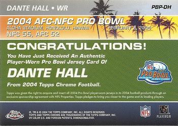 2004 Topps Chrome - Pro Bowl Jerseys #PBP-DH Dante Hall Back