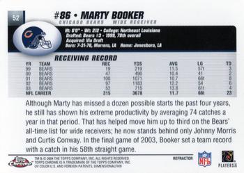 2004 Topps Chrome - Refractors #52 Marty Booker Back