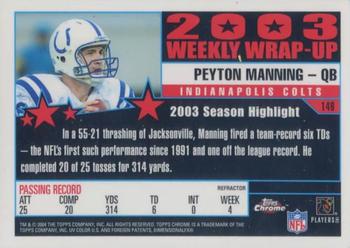 2004 Topps Chrome - Refractors #149 Peyton Manning Back